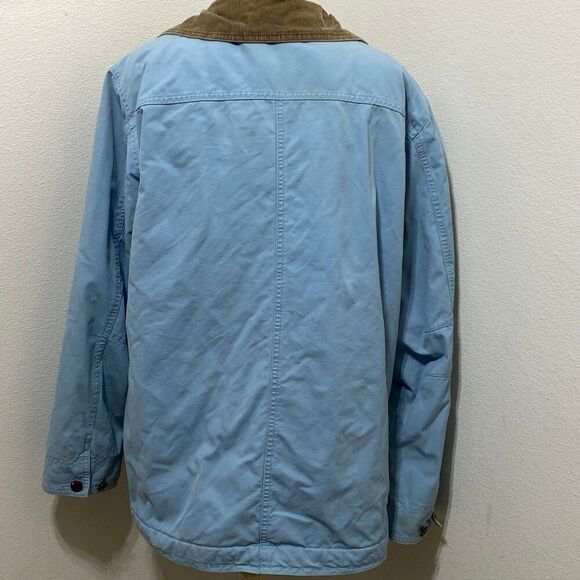 L.L. Bean Quilted Insulated Blue Canvas Barn Chore Coat Women's Size X-Large - Picture 5 of 12